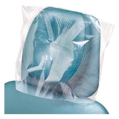 Dental City All Poly Headrest Covers, 13" x 10.25", Clear, 500/Box, Item #36-251 - Dental City All Poly 13X10.25 Clear Headrest Covers 500/Box - Image 1