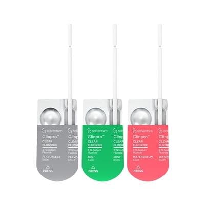 3M Clinpro Clear Fluoride Treatment, Mixed Flavor (300 Watermelon, 300 Unflavored, 200 Mint), 0.5 mL Unit Dose, 800/Kit, 7230B thumbnail 5