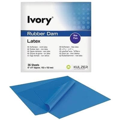 Ivory Rubber Dam 5x5 Medium Gauge, Green Mint, Latex, 52/Pack, 66094059 thumbnail 3