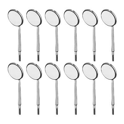Hu-Friedy #5 Double-Sided Front Surface Simple Stem Mouth Mirror, Rhodium Coated, 6/Pack, M5DC - 5 European Simple Stem Double-Sided Mirror - Image 1