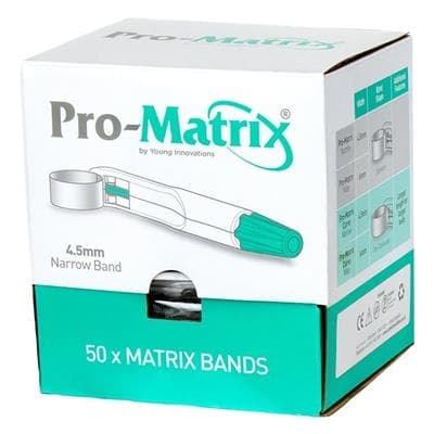 Young Dental Pro-Matrix Disposable Pre-Assembled Matrix Band, Narrow 4.5mm, Green, 50/Pk, 19000 thumbnail 16