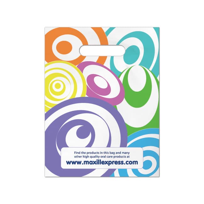 Maxill Kids Plastic Loot Bag, Swirl Pattern, 9" x 12", 100/Pk - maxill Kids Plastic Loot Bag (9" x 12") - Swirl Pattern (100 bags per pack) - Image 1