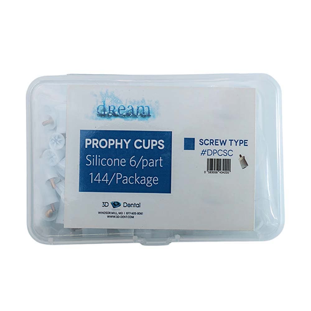 Dream Disposable Prophy Cups, Silicone Soft, Screw Type, Webbed, White, 144/Pk, DPCSC thumbnail 7