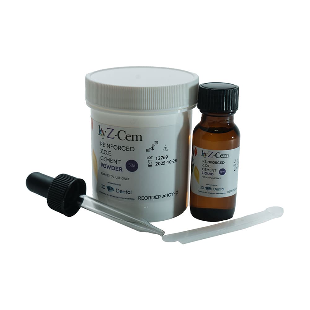 Joy Z-Cem Zinc Oxide Eugenol Reinforced Cement Kit, 50gm Powder + 15ml Liquid thumbnail 3