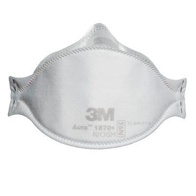3M Aura 1870+ N95 Health Care Particulate Respirator and Surgical Mask, Flat Fold, White, 20/Box thumbnail 21