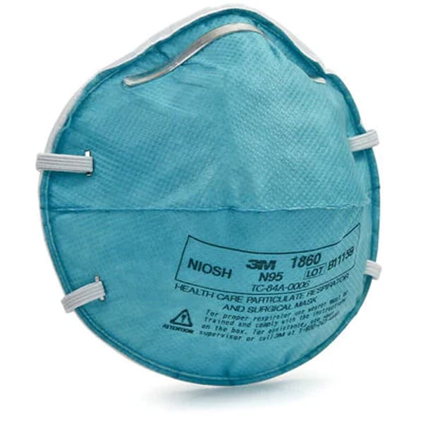 3M Particulate Respirator 1860, N95 Health Care Respirator and Surgical Mask, Standard Size, Teal, 20/Box, 1860 thumbnail 8