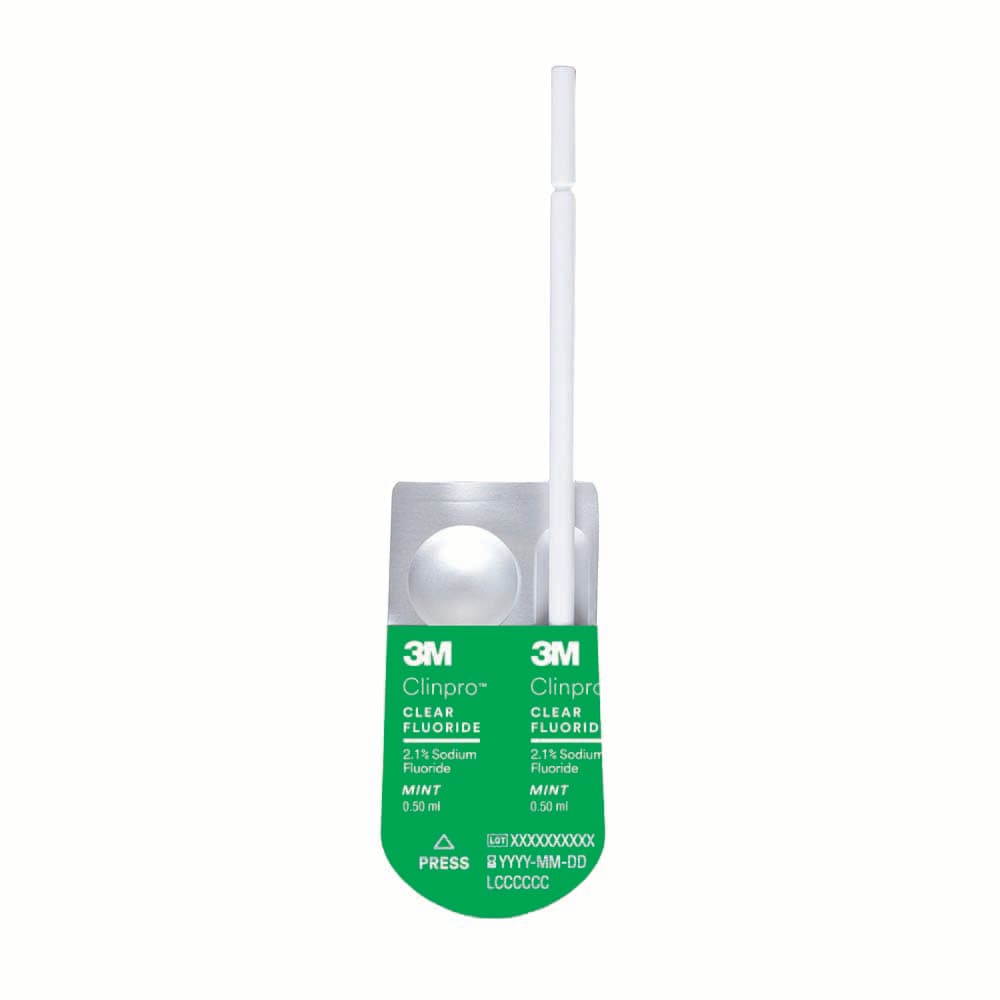 Solventum (3M) Clinpro Clear Fluoride Varnish, 2.1% Sodium Fluoride, Mint Flavor, 0.5 mL Unit Dose, 50/Pk, #7200M thumbnail 10