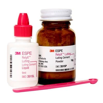3M RelyX Luting Cement, Hybrid Glass Ionomer Permanent Cement, Powder and Liquid Introductory Kit, Fast Set, 16 g Powder / 9 mL Liquid, 1/Pk, 3515 thumbnail 2