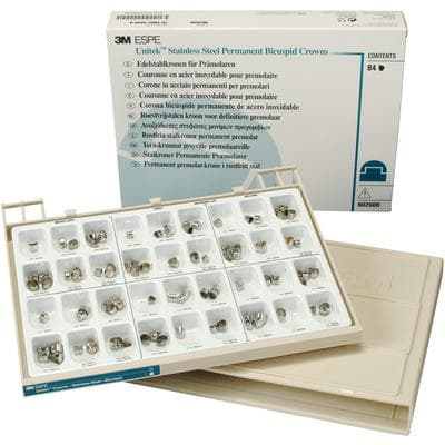 3M Unitek Stainless Steel Permanent Bicuspid Crown Assortment Set, 84/Pk, 902600 thumbnail 7