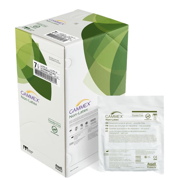 GAMMEX Non-Latex Neoprene Surgical Gloves, Powder-Free, Sterile, Size 6.5, Dark Green, 50 Pairs/Box, 8513 thumbnail 14
