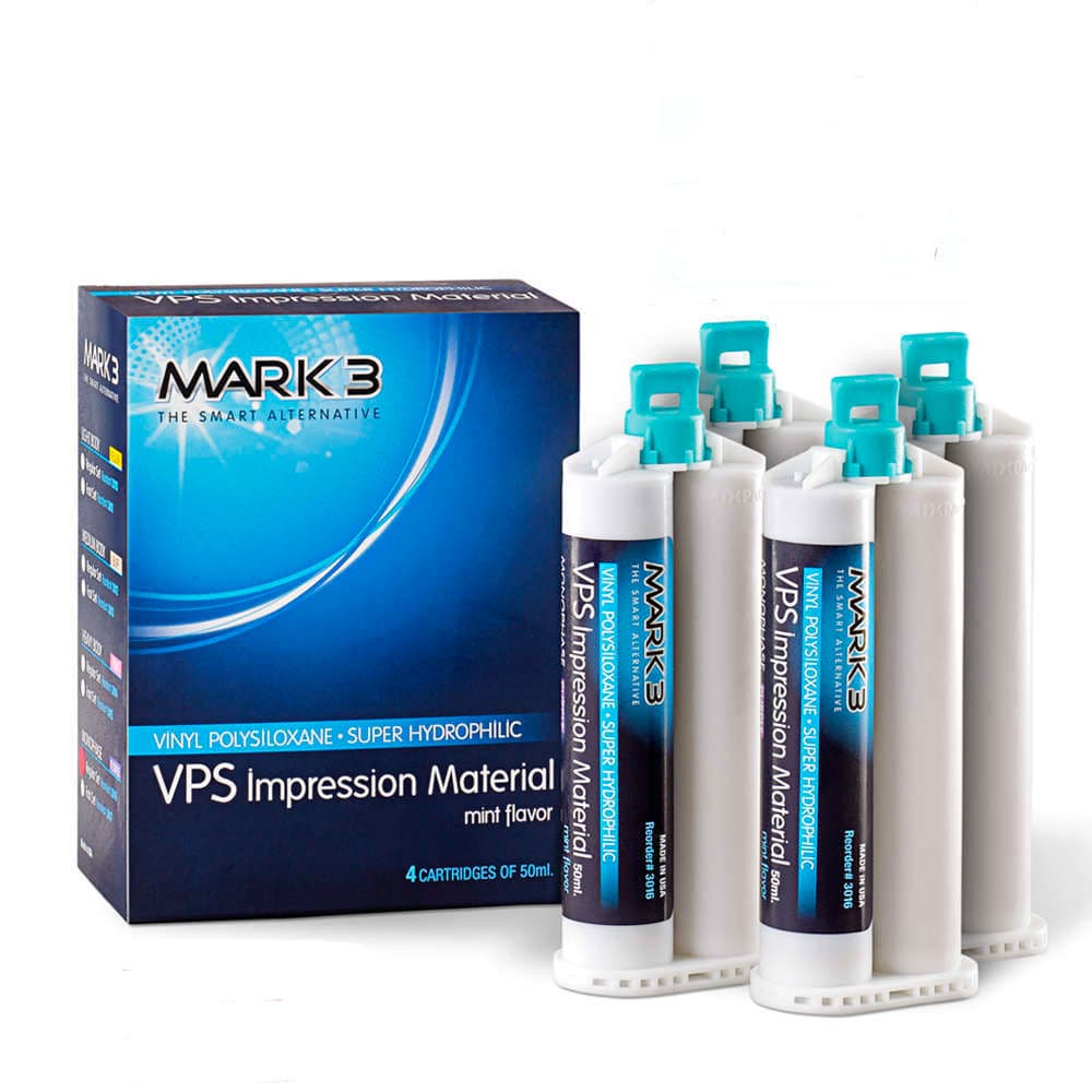 MARK3 VPS Impression Material, Light Body, Regular Set, 50ml Cartridges, 4/Pk - MARK3 VPS Impression Material, Light Body, Regular Set, 50ml, 4/Pk - Image 1