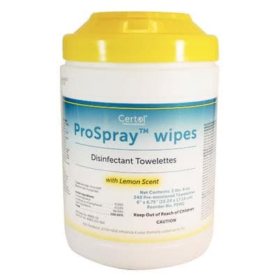 Spec Clean Disinfectant Wipes, Canister, 6" x 6.75", 240 Wipes, Lemon Scented, PSWC-1 thumbnail 5