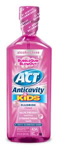 ACT Kids Anti-Cavity Fluoride Rinse, Bubble Gum, 1 oz Bottles, 48/Case, 9406 thumbnail 2