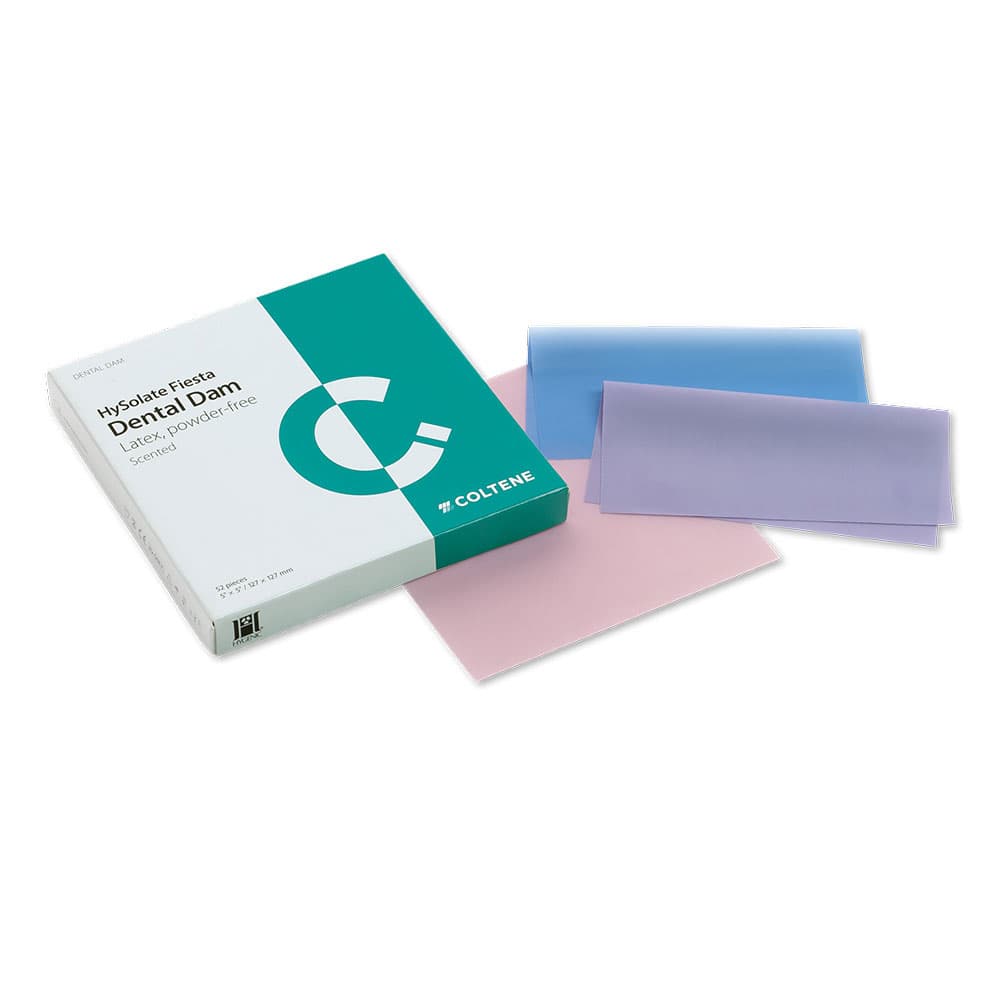 HySolate Fiesta Latex Dental Dam, 6" x 6", Medium Gauge, Assorted Colors, Fruit Scented, 360/Box, 60034440 thumbnail 9