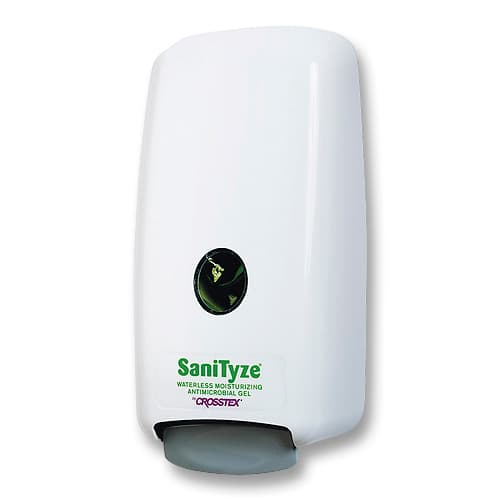Crosstex SaniTyze 1000 mL Wall Mounted Dispenser, White, One-Touch thumbnail 2