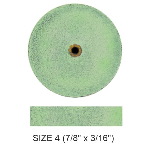 Dedeco Koolies No Heat Grinding Wheels, Green #4 Fine, Silicon Carbide, 7/8" x 3/16", 50/Box thumbnail 5