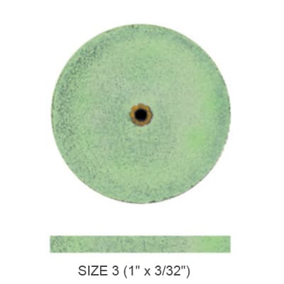 Dedeco Koolies Green #3 No Heat Grinding Wheels, Fine Silicon Carbide, 1" x 3/32", 50/Box thumbnail 7