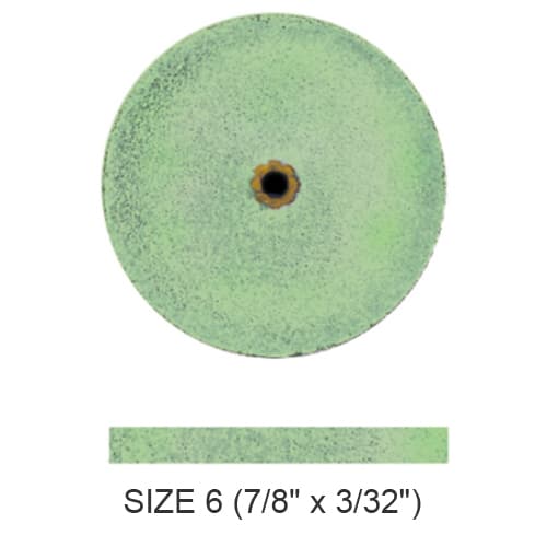 Dedeco Koolies Green Shape-6 No Heat Grinding Wheels, Fine Silicon Carbide, 7/8" x 3/32", 50/Box thumbnail 8