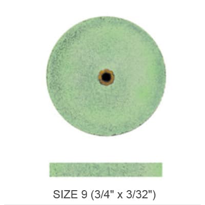 Dedeco Koolies No Heat Grinding Wheels, Green #9, Fine Silicon Carbide, 3/4" x 3/32", 50/Box thumbnail 6