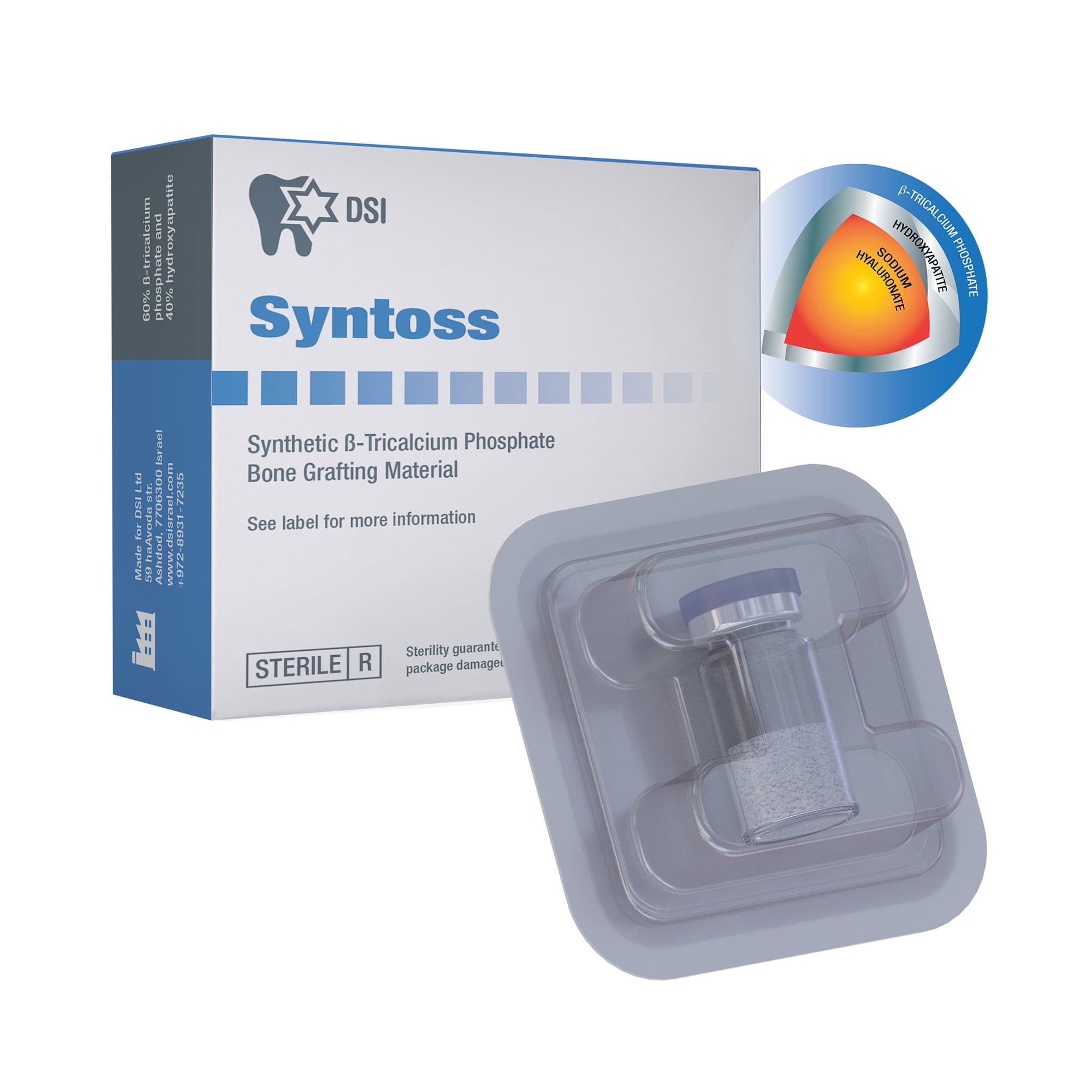 DSI Syntoss Multi Bone Graft Granules, 1.0cc Vial, 1/Pk - DSI Syntoss Multi Bone Graft Granules, 1.0cc Vial, 1/Pk - Image 1