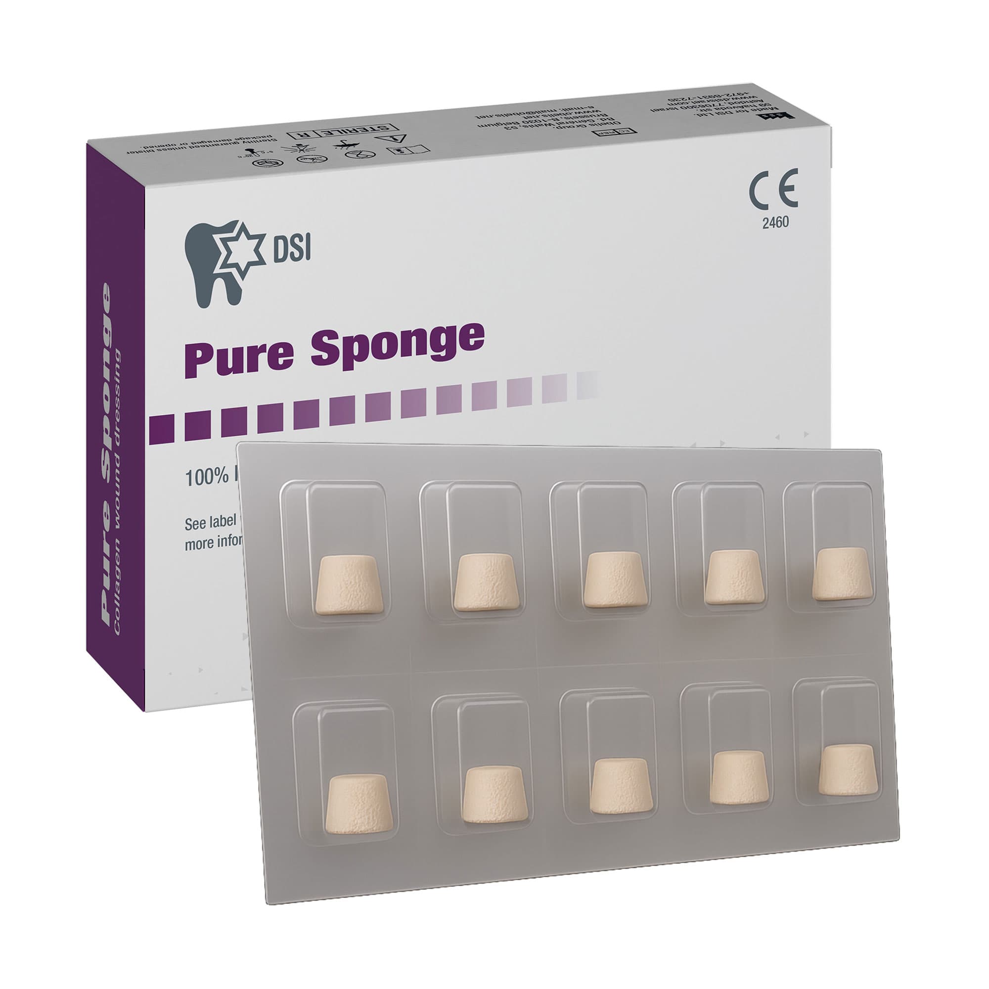 DSI Pure Sponge 8mm x 7mm 100% Collagen Plug, Box of 10, Blister Pack, DS-PS87 thumbnail 2