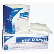 Dukal 4" x 4" 4-Ply Sterile Non-Woven Sponges, Rayon/Polyester Blend, 2 Sponges per Pack, Box of 600 Packs (1200 Sponges) thumbnail 3