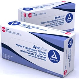 Dynarex DynaPlus Nitrile Exam Gloves, Large, Powder-Free, Textured Fingertips, Blue, 200/Bx, #2518 - DynaPlus Nitrile exam gloves: LARGE Powder-Free, Textured fingertips. Value - Image 1