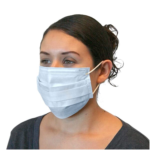 BeeSure Deluxe Earloop Procedure Face Mask, ASTM Level 2, Blue, 50/Box, BE2100B thumbnail 8