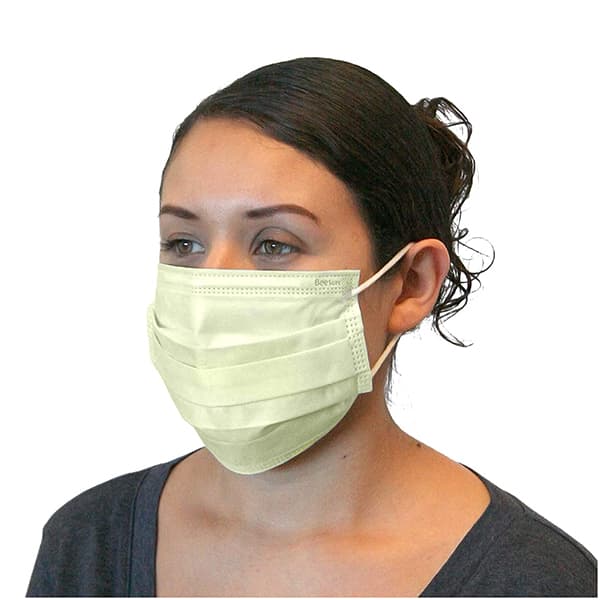 BeeSure Deluxe Earloop Procedure Face Mask, ASTM Level 2, Yellow, 50/Box, BE2100Y thumbnail 7