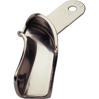 GC America COE #131 Upper Right/Lower Left Partial Nickel-Plated Solid Impression Tray, 1-3/4" W x 2-7/16" L x 3/4" D thumbnail 8