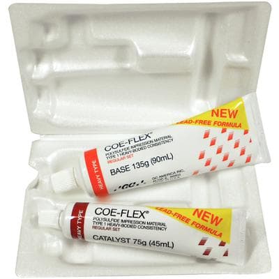 COE-FLEX Lead-Free Polysulfide Rubber Base Impression Material, Heavy Body, Refill Package, 90 mL Base & 45 mL Catalyst, 131104 thumbnail 8