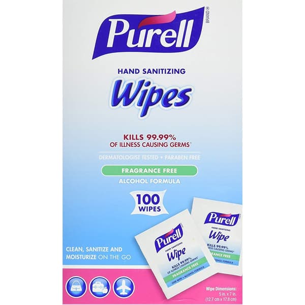 PURELL Sanitizing Hand Wipes, Alcohol Formula, 62% Ethyl Alcohol, Individually Wrapped, 100/Bx thumbnail 8