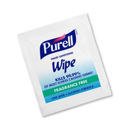 Purell Hand Sanitizing Wipes, Alcohol Formula, Individually Wrapped, 300 Wipes per Box - Purell Hand Sanitizing Wipes, Alcohol Formula, 300 Individually Wrapped Wipes - Image 1
