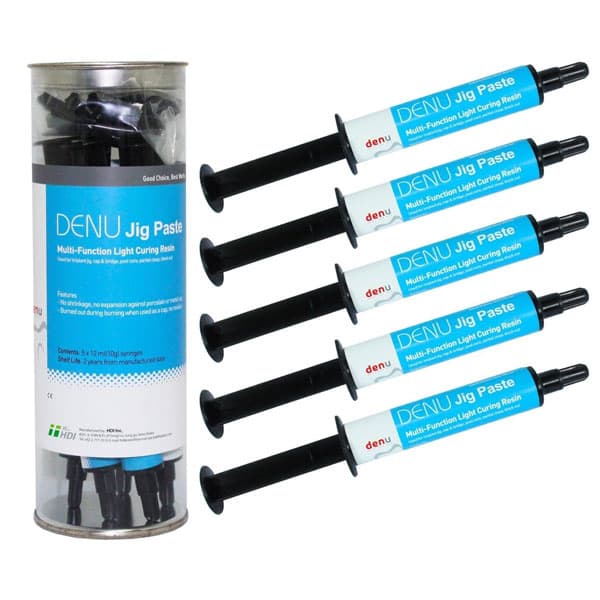 Denu Implant Jig Paste Light Curing Pattern Modelling Resin, 5 x 10g Syringes - Denu Implant Jig Paste Light Curing Pattern Modelling Resin 5x10g Syringes - Image 1