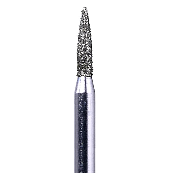 House Brand FG 860.012M Flame Shaped Medium Grit Diamond Bur, 10/Pk - House Brand FG 860.012M Flame Shaped, Medium Grit Diamond Burs, 10/Pk - Image 1