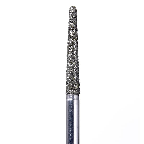 House Brand FG 850.016SC Round End Taper Diamond Bur, Super Coarse Grit, 10/Pk - House Brand FG 850.016SC Round End Taper, Super Coarse Grit Diamond Burs, 10/Pk - Image 1