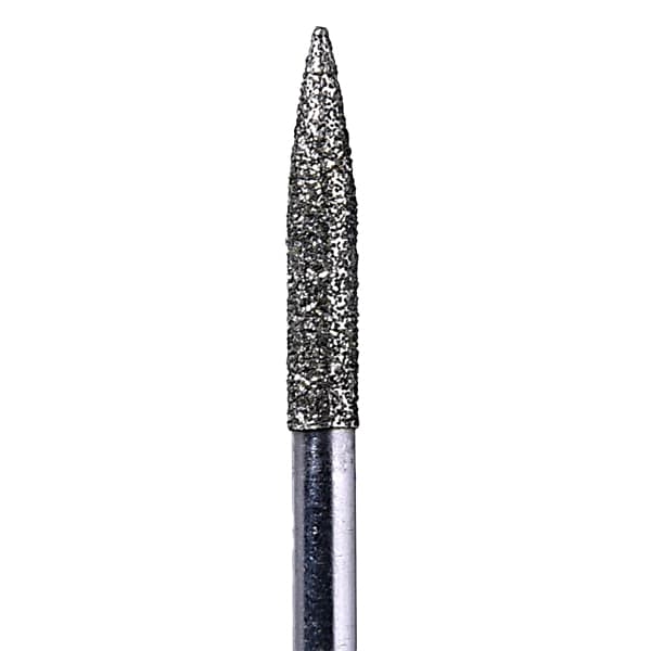 House Brand FG 863.018M Flame Shaped Medium Grit Diamond Burs, 10/Pk - House Brand FG 863.018M Flame Shaped, Medium Grit Diamond Burs, 10/Pk - Image 1