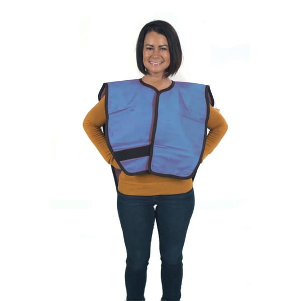 House Brand Adult Lead Apron Panoramic Poncho, Blue, 0.3 mm Lead Equivalency, 1/Pk - House Brand Adult Lead Apron Panoramic Poncho Blue, 1/Pk. 0.3 mm lead - Image 1