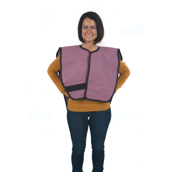 House Brand Adult Lead Apron, Panoramic Poncho Style, Mauve, 0.3 mm Lead Equivalency - House Brand Adult Lead Apron Panoramic Poncho Mauve Apron - Image 1