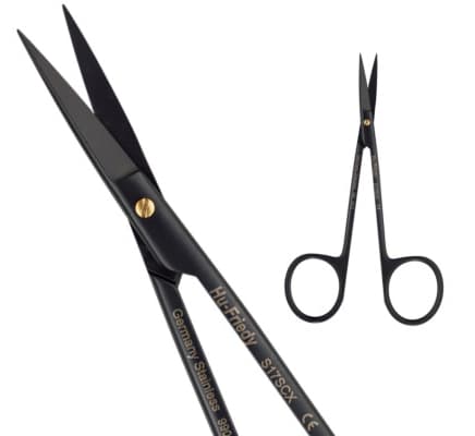Hu-Friedy Black Line Iris Straight/Delicate Super-Cut Scissors, 4.5" thumbnail 8