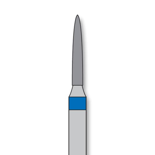 iSmile FG #862.012 M Flame Diamond Bur, Medium Grit, 1.2 mm Head, 8.0 mm Length, 5/Pk - iSmile FG # 862.012 M Flame, 5/pk. High quality, multi-use diamond burs - Image 1
