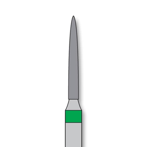 iSmile FG #863.012 C Flame Diamond Bur, Coarse Grit, 1.2 mm Head, 10.0 mm Length, 5/Pk - iSmile FG # 863.012 C Flame, 5/pk. High quality, multi-use diamond burs - Image 1