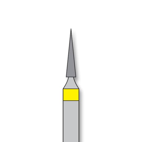 iSmile FG #852.012 XF Needle Diamond Bur, X-Fine Grit, 1.2 mm Head, 6.0 mm Length, 5/Pk - iSmile FG # 852.012 XF Needles, 5/pk. High quality, multi-use diamond burs - Image 1