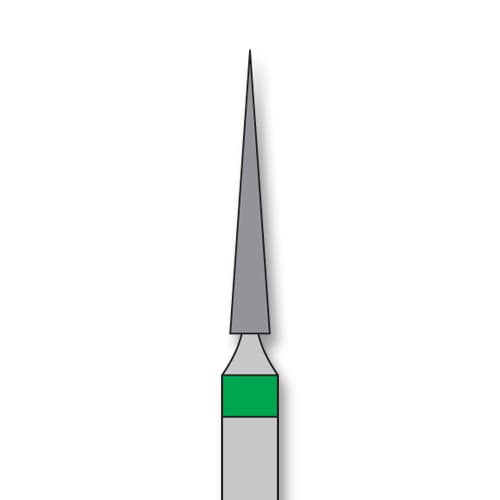 iSmile FG #859.014 C Needle Diamond Bur, Coarse Grit, 1.4 mm Head, 10.0 mm Length, 5/Pk - iSmile FG # 859.014 C Needle, 5/pk. High quality, multi-use diamond burs - Image 1