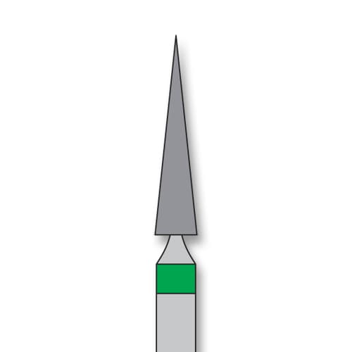 iSmile FG #859.021 C Needle Diamond Bur, Coarse Grit, 2.1 mm Head, 10.0 mm Length, 5/Pk - iSmile FG # 859.021 C Needle, 5/pk. High quality, multi-use diamond burs - Image 1