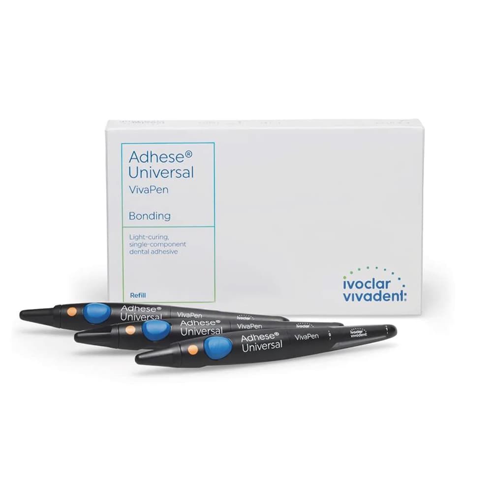 Ivoclar Vivadent Adhese Universal VivaPen Refill, Single-Component Universal Adhesive, 3 x 2 ml Syringes - Adhese Universal VivaPen Refill (3 x 2ml) Export Package. Single Component, All-in-one Universal Adhesive - Image 1