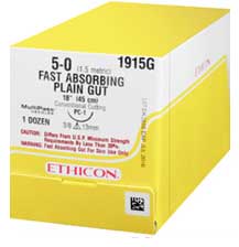 Ethicon Plain Gut Suture, 4-0, 27", FS-2 Reverse Cutting Needle, 36/Box, H821H thumbnail 4