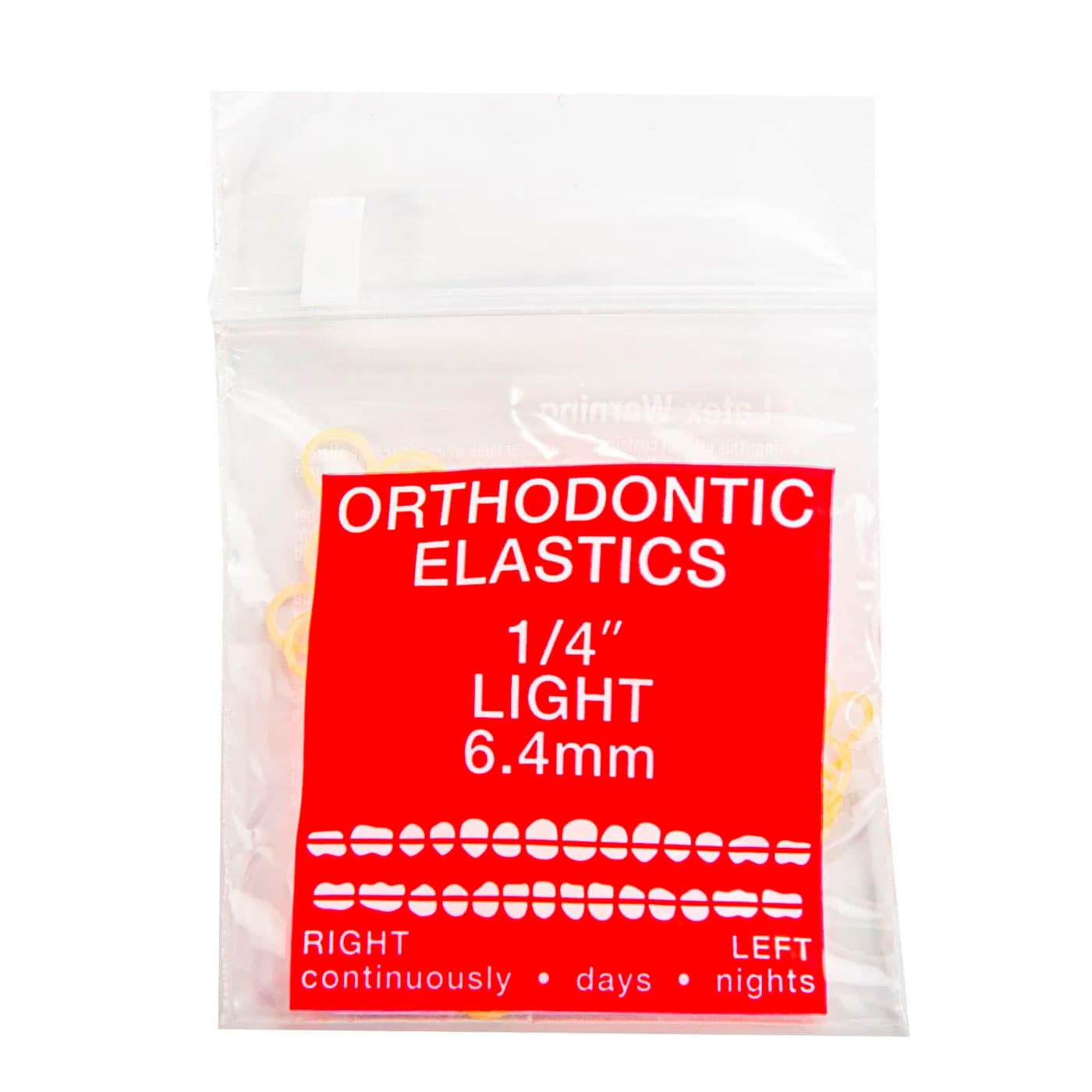 JMU Orthodontic Latex Elastics, Light 1/4", Yellow, 100/Bag - JMU Orthodontic Latex Elastics, Light 1/4", Yellow, 100/Bag - Image 1