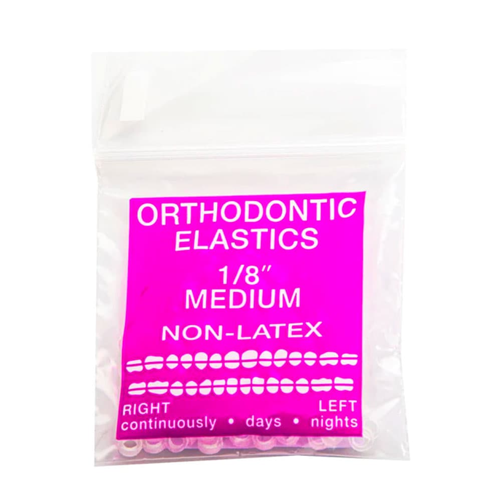 JMU Orthodontic Elastic, Medium 1/8", Latex Free, Clear, 100/Bag - JMU Orthodontic Elastic, Medium 1/8", Latex Free, Clear, 100/Bag - Image 1