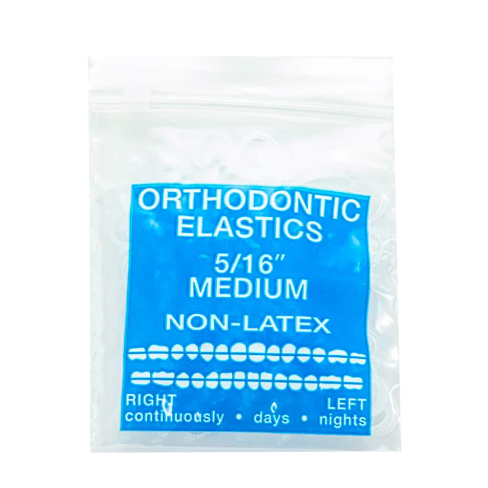 JMU Orthodontic Elastic, Medium 5/16", Latex Free, Clear, 100/Bag - JMU Orthodontic Elastic, Medium 5/16", Latex Free, Clear, 100/Bag - Image 1